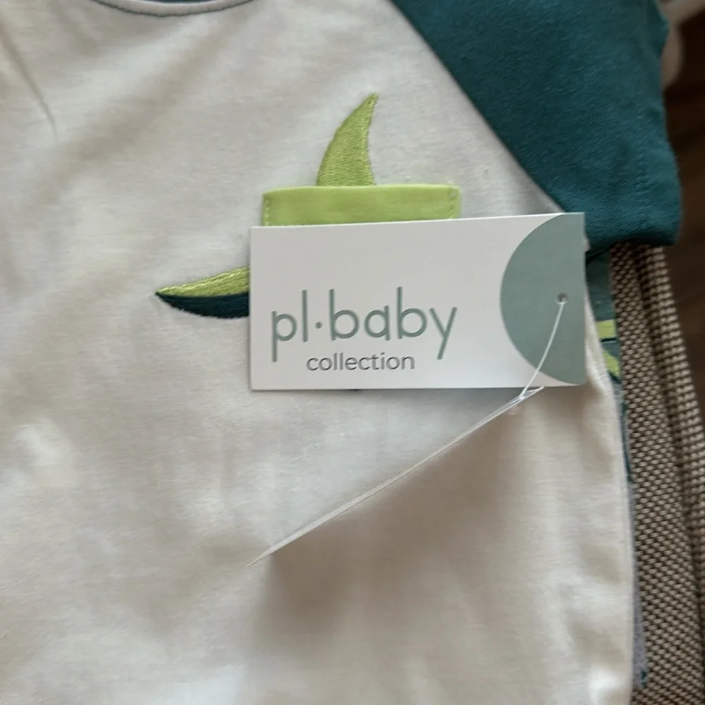 🦈💚 NWT PL Baby 3-Piece Romper Set Size 3M